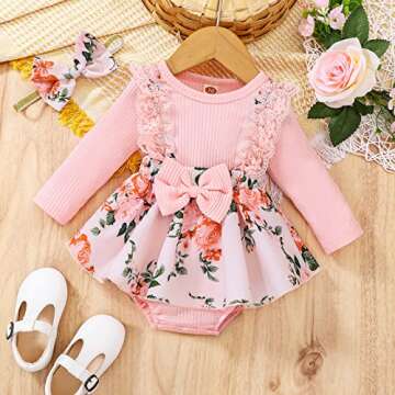 Infant Baby Girl Bodysuits Romper Lace Sweater Onesie Shorts Ruffle Long Sleeve Newborn Fall Winter ...