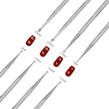 Dotting Tools,4 Pcs Professional Ball End Nail Art Tools Nail Art Brushes Nail Design Tools Stailess...