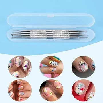 Dotting Tools,4 Pcs Professional Ball End Nail Art Tools Nail Art Brushes Nail Design Tools Stailess Steel Dotting Pen Tool Nail Art Kit Rhinestone Picker Tool Pottery Tools Polymer Clay Tools