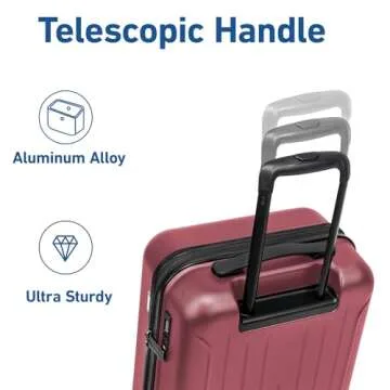 KYME Airline Approved 20 Inch Carry On Luggage, Hardside Suitcase with TSA Lock, 360° Spinner Wheels, 22x14x9, Berry Red