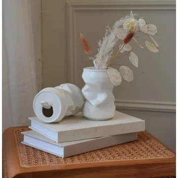 Kigan Home Unique Crushed Can Vases Set of 2 for Decor