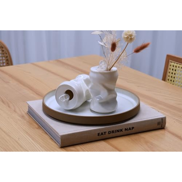 Kigan Home Unique Crushed Can Vases Set of 2 for Decor