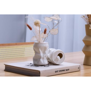 Kigan Home Unique Crushed Can Vases Set of 2 for Decor