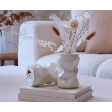 Kigan Home Unique Crushed Can Vases Set of 2 for Decor