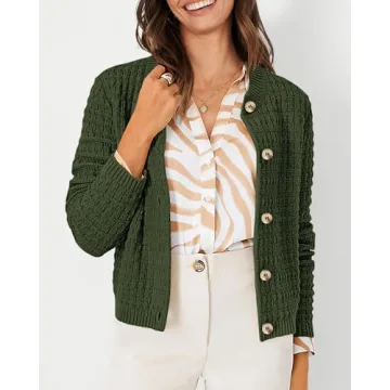 PRETTYGARDEN Women's Cotton Cardigan - Stylish & Comfy