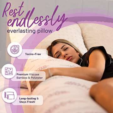 Sleep Touch - Lavender Luxury Full Body Pillow for Adults, Soft and Breathable Memory Foam Long Pillow for Bed, Sleeping, Pregnancy Side Sleeper, 20x54 Inch, Made in USA