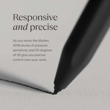 reMarkable Marker Plus with Built-in Eraser for reMarkable 2, Tilt Sensitivity, Attaches Magneticall...