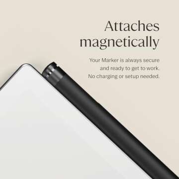 reMarkable Marker Plus with Built-in Eraser for reMarkable 2, Tilt Sensitivity, Attaches Magnetically, No Charging or Setup Required