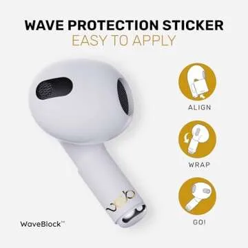 Harm Blocker Sticker for 3rd Gen AirPods - The Only Real Scientifically Backed Lab-Tested 5G-Shield Reduction Sticker, USA Made, Protect Yourself and Loved Ones, Waveblock EarProtect Stickers