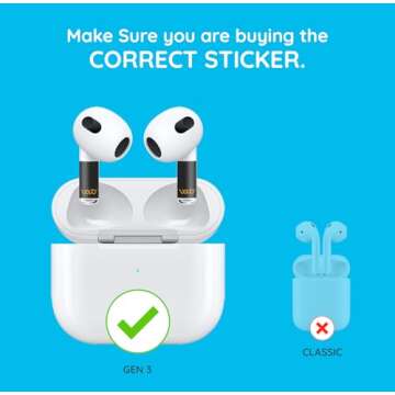 Harm Blocker Sticker for 3rd Gen AirPods - The Only Real Scientifically Backed Lab-Tested 5G-Shield Reduction Sticker, USA Made, Protect Yourself and Loved Ones, Waveblock EarProtect Stickers