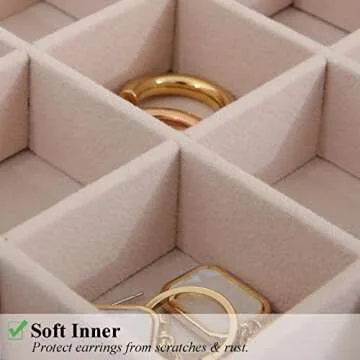 misaya Earrings Jewelry Box Women 50 Slots Jewelry Organizer, Present for Mom, Earring Holder Organizer for Earrings Rings Necklace, Black