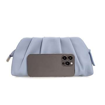 Chic Vegan Leather Pleated Clutch Bag for Women