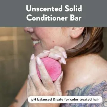 Ethique In The Buff Unscented Solid Conditioner Bar for Sensitive Skin - Sulfate-Free, Plastic-Free, Vegan, Cruelty-Free, Eco-Friendly, 2.12 oz (Pack of 2)