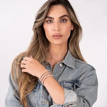 Barzel Gold Plated Crystal Eternity Bangle Bracelet