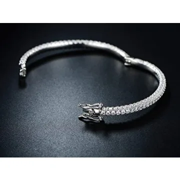 Barzel Gold Plated Crystal Eternity Bangle Bracelet