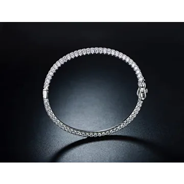 Barzel Gold Plated Crystal Eternity Bangle Bracelet