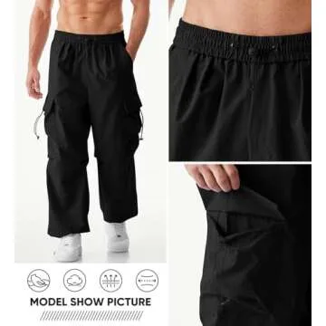 JMIERR Men's Casual Parachute Pants - Trendy Streetwear