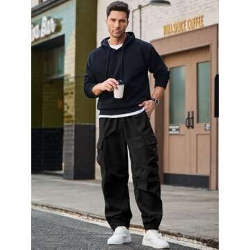 JMIERR Men's Casual Parachute Pants - Trendy Streetwear