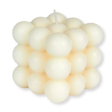 Loftern White Freesia Scented Bubble Candle - Handmade Natural Soy Wax Decor