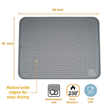 Silicone Dish Drying Mat - Extra Large & Easy to Clean