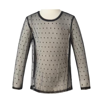 Noomelfish Girls Lace Long Sleeve Layering Top Black