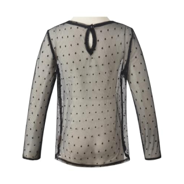 Noomelfish Girls Lace Long Sleeve Layering Top Black