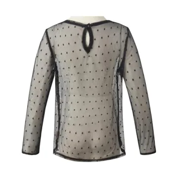 Noomelfish Girls Lace Long Sleeve Layering Top Black