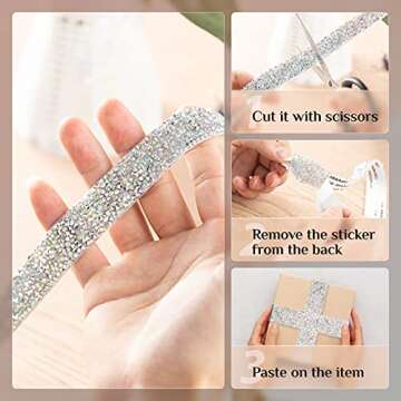 Sparkling Self-Adhesive Diamond Ribbon for Crafts