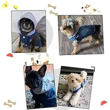 Stylish Denim Dog Hoodie for Small & Medium Dogs