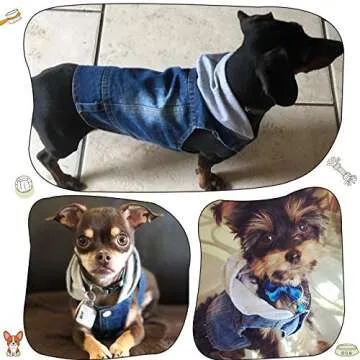 Stylish Denim Dog Hoodie for Small & Medium Dogs