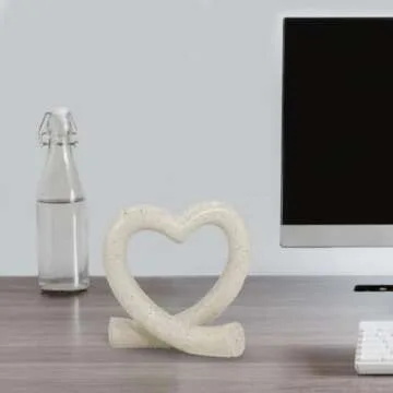 Heart Sculpture Home Decor - Love Line Modern Aesthetic Statue - Unique Ornaments Decorations for Living Room, Coffee Table, Bedroom, Shelf - Romantic Gifts for Lover