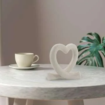 Heart Sculpture Home Decor - Love Line Modern Aesthetic Statue - Unique Ornaments Decorations for Living Room, Coffee Table, Bedroom, Shelf - Romantic Gifts for Lover