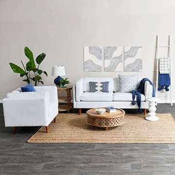 Creative Co-Op Berns Mid-Century Modern Solid Mango Flat Top, Stool/End Table, White