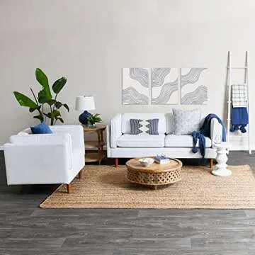 Creative Co-Op Berns Mid-Century Modern Solid Mango Flat Top, Stool/End Table, White