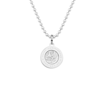 Get Back Necklaces St. Christopher Surf Necklace | Small, ½” Silver Plated Medallion, 18” Alumi...