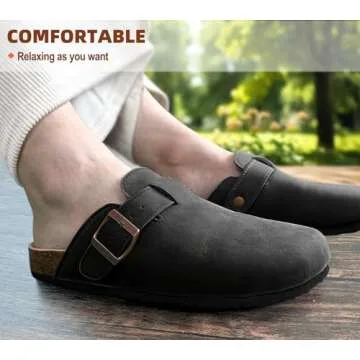 BULLIANT Comfort Clogs Slippers Sandals Nurse Work Shoes Unisex for Men Women with Cushioned Cork-Footbed