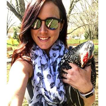 Fluffy Layers Hens & Feathers Scarf