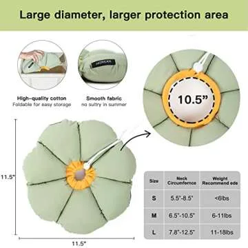 Cat Cone Collar,Cute Waterproof Cat Recovery Collar,Anti-Bite Lick Wound Healing Safety Elizabethan e Collar for Cats,Green Flower All-Season Style