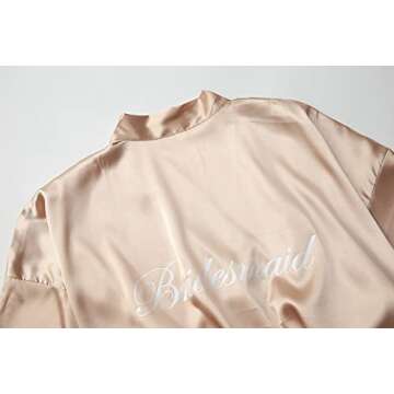 owiter Satin Robe for women Short Bride and Bridesmaid Rose Gold Dressing robe for Wedding Party…