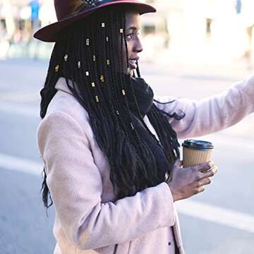 Tbestmax 254 Pcs Loc Hair Jewelry for Women Braids, Dreadlock Accessories with Box and Edge Brus, Metal Sliver Gold Hair Charms Hair Beads Rings Cuffs Decorations