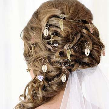 Tbestmax 254 Pcs Loc Hair Jewelry for Women Braids, Dreadlock Accessories with Box and Edge Brus, Metal Sliver Gold Hair Charms Hair Beads Rings Cuffs Decorations