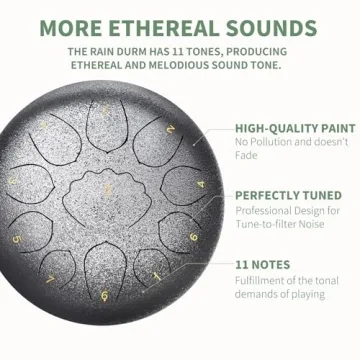 8-Inch Steel Tongue Rain Drum for Garden