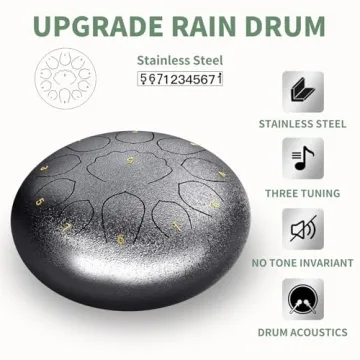 8-Inch Steel Tongue Rain Drum for Garden