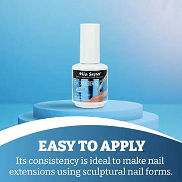 Mia Secret Clear Brush-on Nail Sculpting Gel, 0.5 oz - Biobuilder Clear Builder Gel in a Bottle For Nail Extensions and Natural Nails