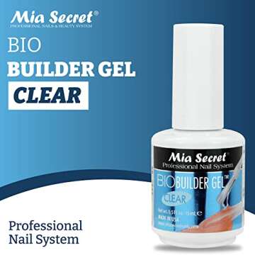 Mia Secret Clear Brush-on Nail Sculpting Gel, 0.5 oz - Biobuilder Clear Builder Gel in a Bottle For Nail Extensions and Natural Nails