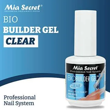 Mia Secret Clear Brush-on Nail Sculpting Gel, 0.5 oz - Biobuilder Clear Builder Gel in a Bottle For Nail Extensions and Natural Nails