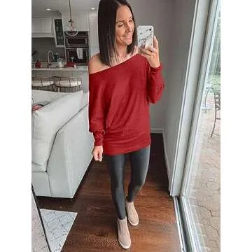 Poetsky Women's Stylish Off the Shoulder Tunics Blouse