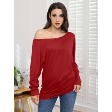 Poetsky Women's Stylish Off the Shoulder Tunics Blouse
