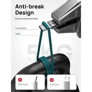 JSAUX Micro USB Charger Cable, (3-Pack 3.3ft+6.6ft+10ft) Android Charger Micro USB to USB A Nylon Braided Cord Compatible with Samsung Galaxy S6 S7 Edge Note 5, Kindle and More-Green