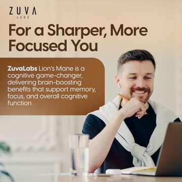 Organic Lions Mane Mushroom Supplement – Lion's Mane Mushroom Capsules with Cordyceps, & Reishi for Immunity Support – Nootropic Supplements for Brain & Cognitive Support